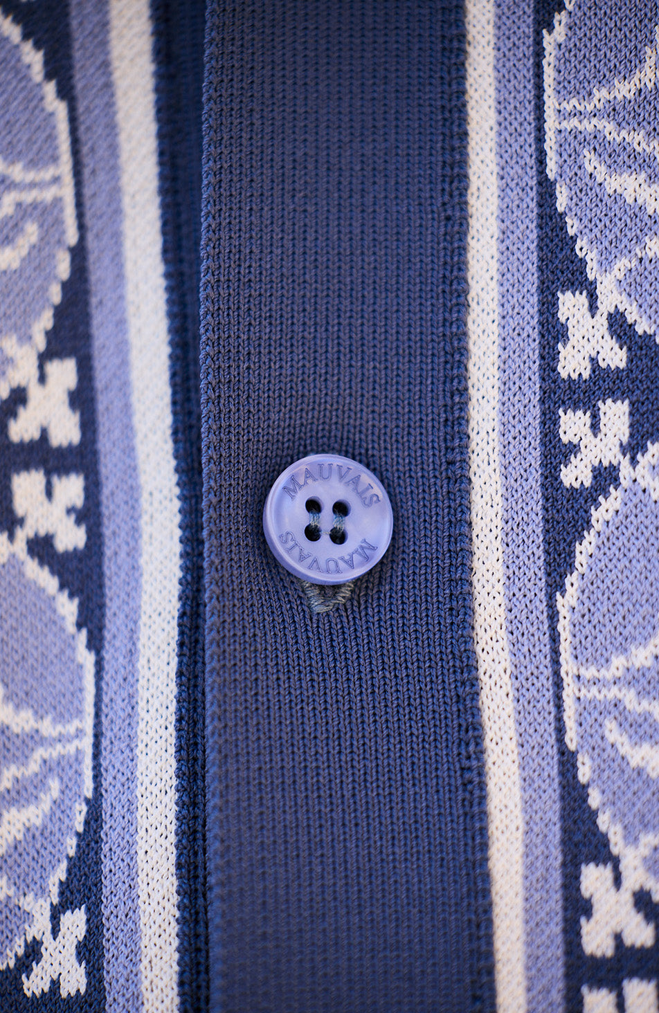 Cabo Slim Knit Shirt in Blue
