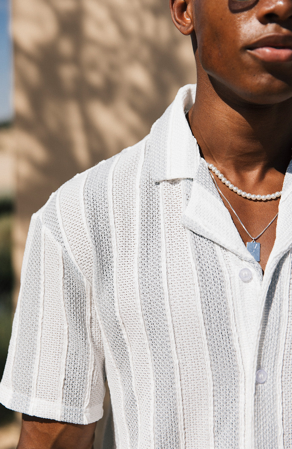 Sahara Relaxed Fit Wide Stripe Shirt in Blue