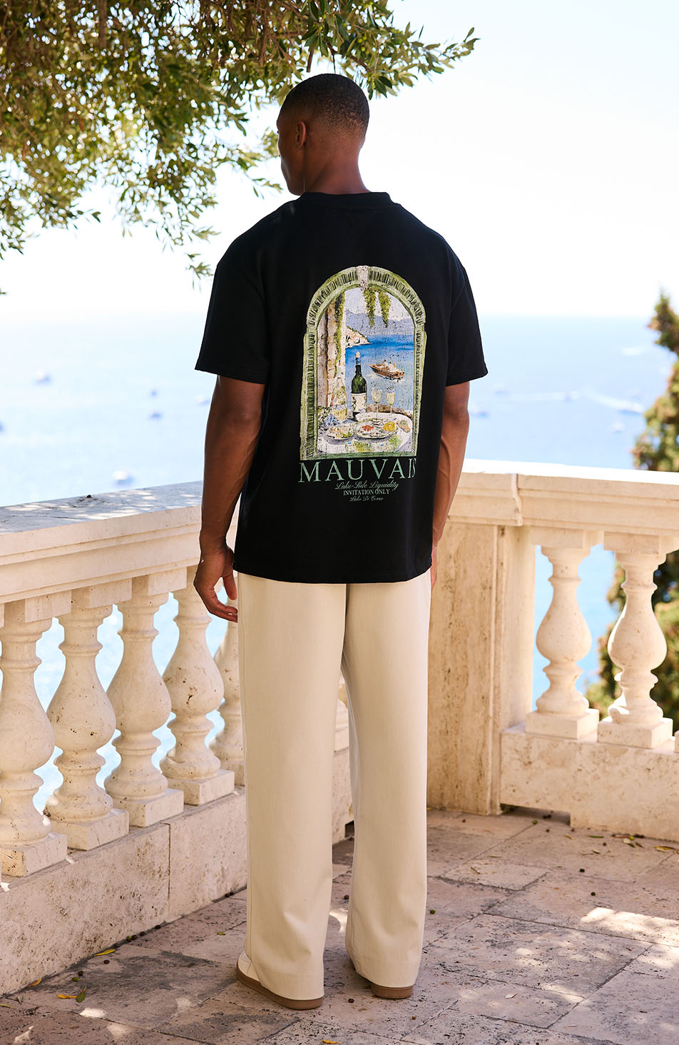 Lake-side Liquidity Oversized Tee in Black