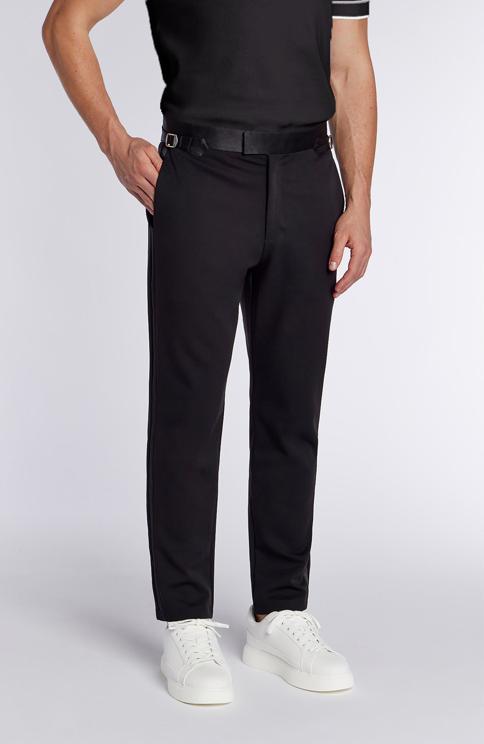 Blanton Slim Tux Chino Pants in Black