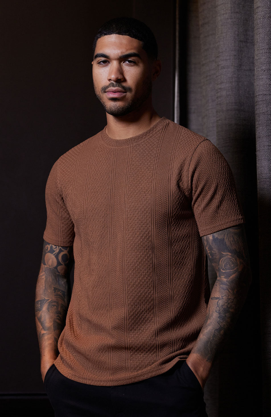 Cedro Slim Tee in Caramel