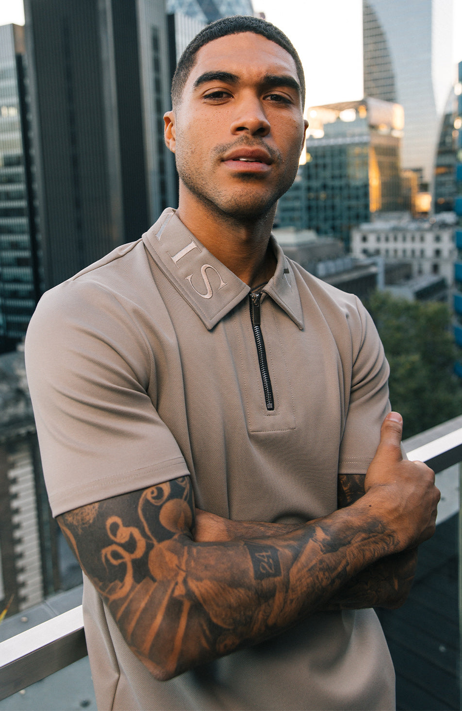 Renato Premium Embroidery Logo Polo in Beige