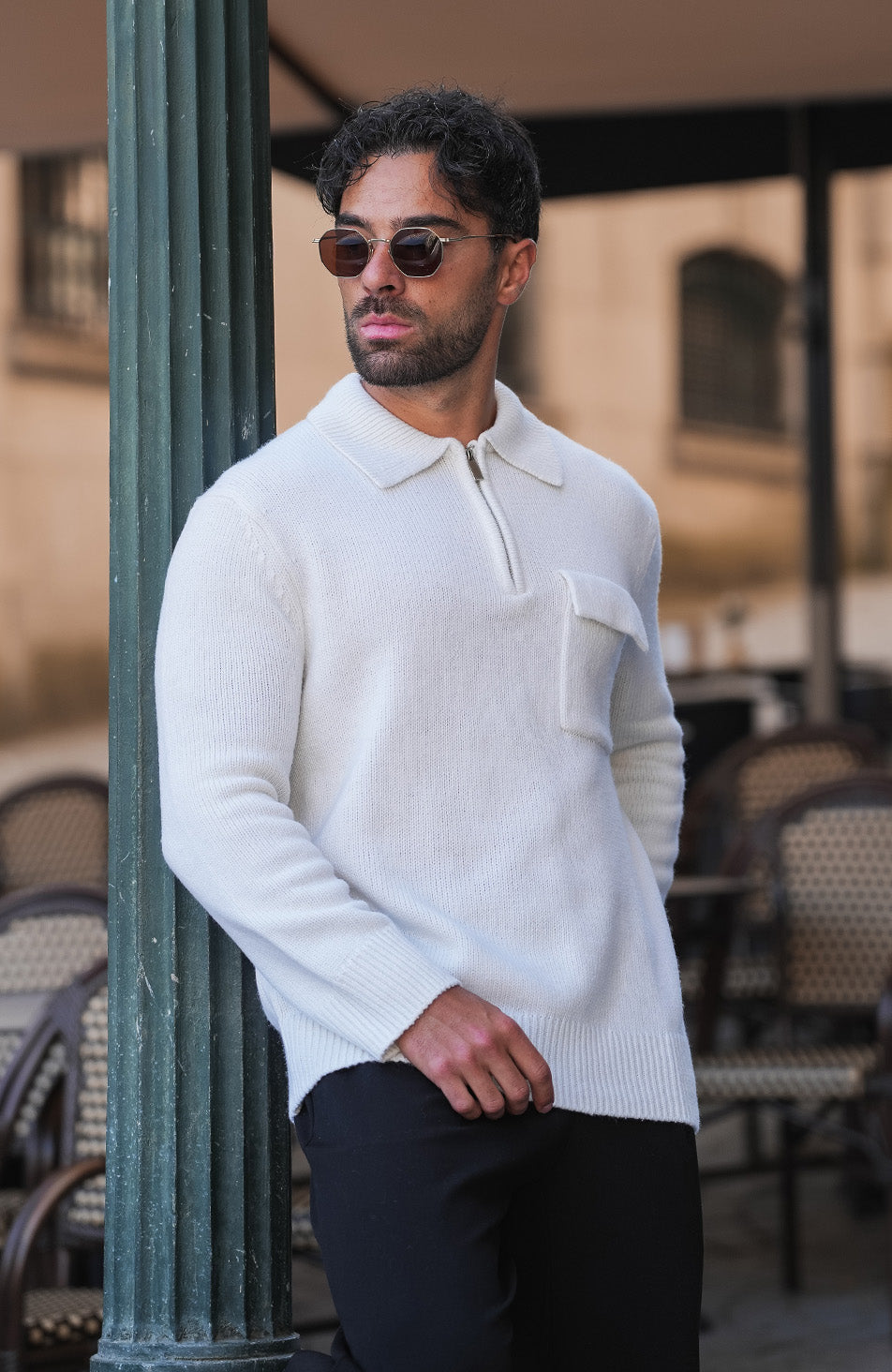 Harlem Knitted Jumper in Ecru