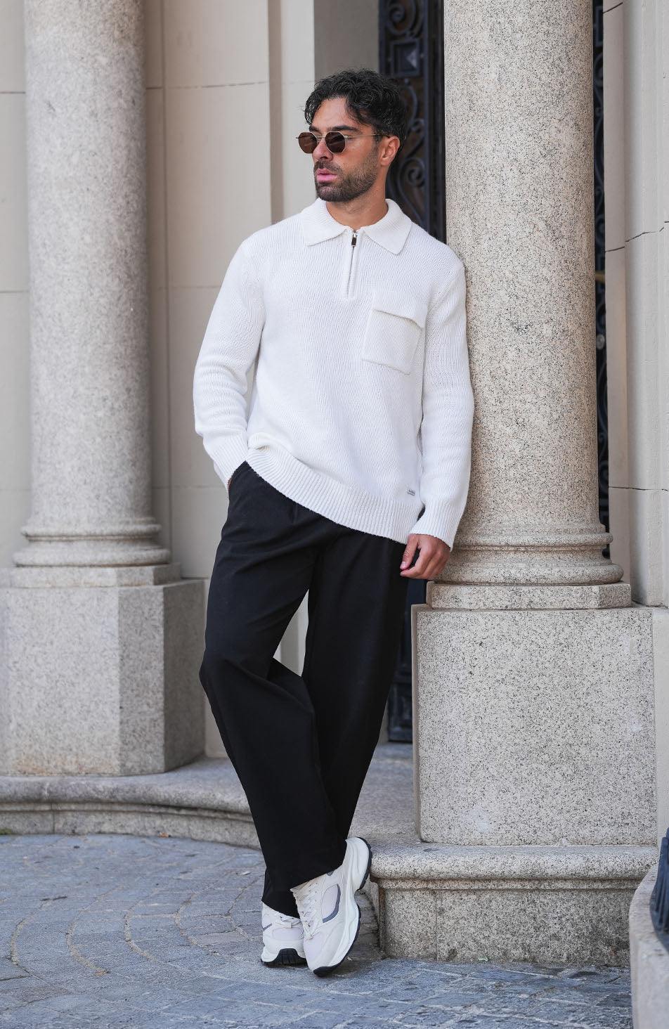 Harlem Knitted Jumper in Ecru