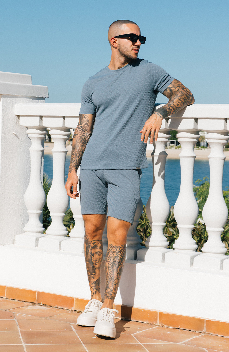 Cannes Knit Tee in Blue