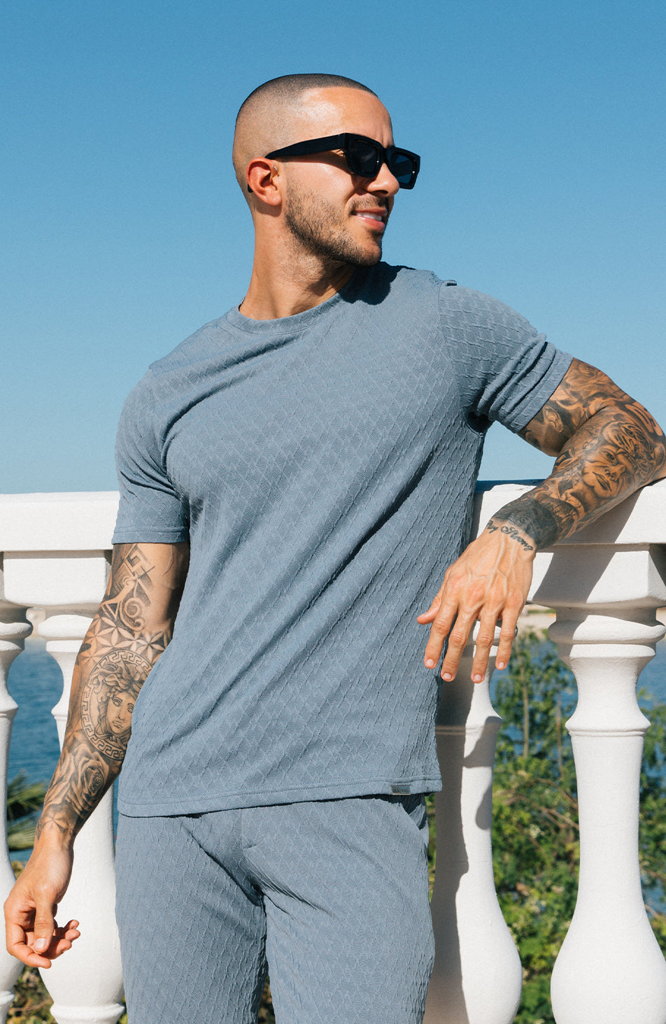 Cannes Knit Tee in Blue
