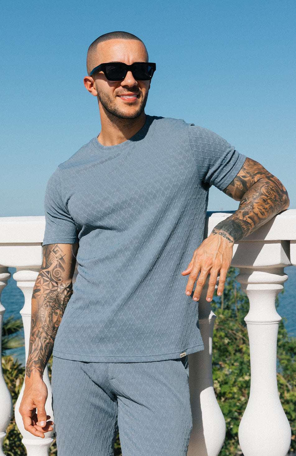 Cannes Knit Tee in Blue