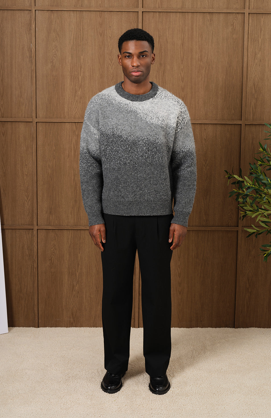 Salvador Ombre Knit Sweater In Grey