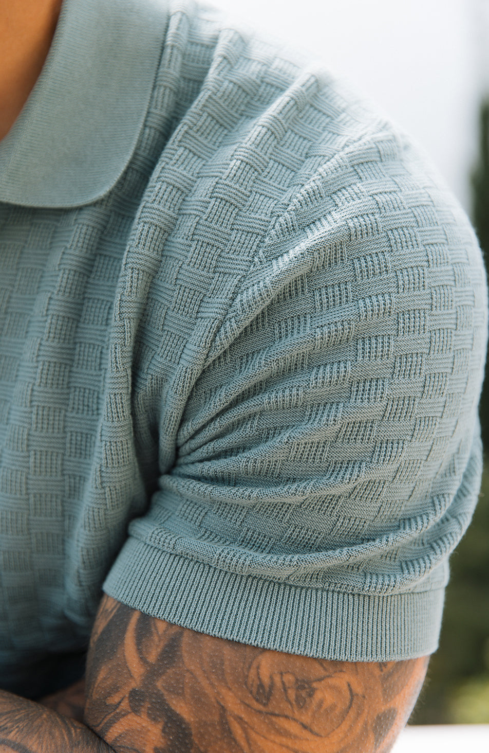 Nerano Knit Polo in Mint Green