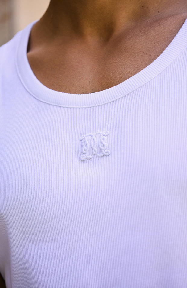Monogram Embroidered Vest in White