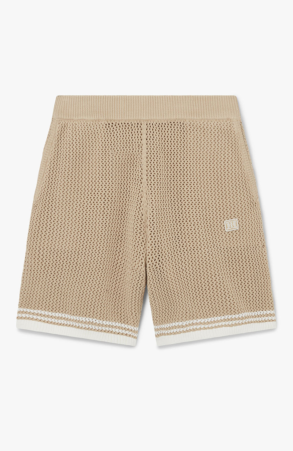Malibu Cotton Crochet Shorts in Beige