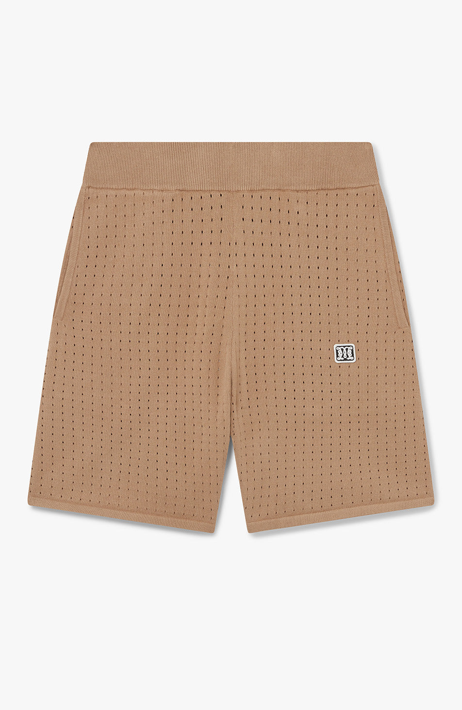 Marmont Pointelle Knitted Shorts in Taupe