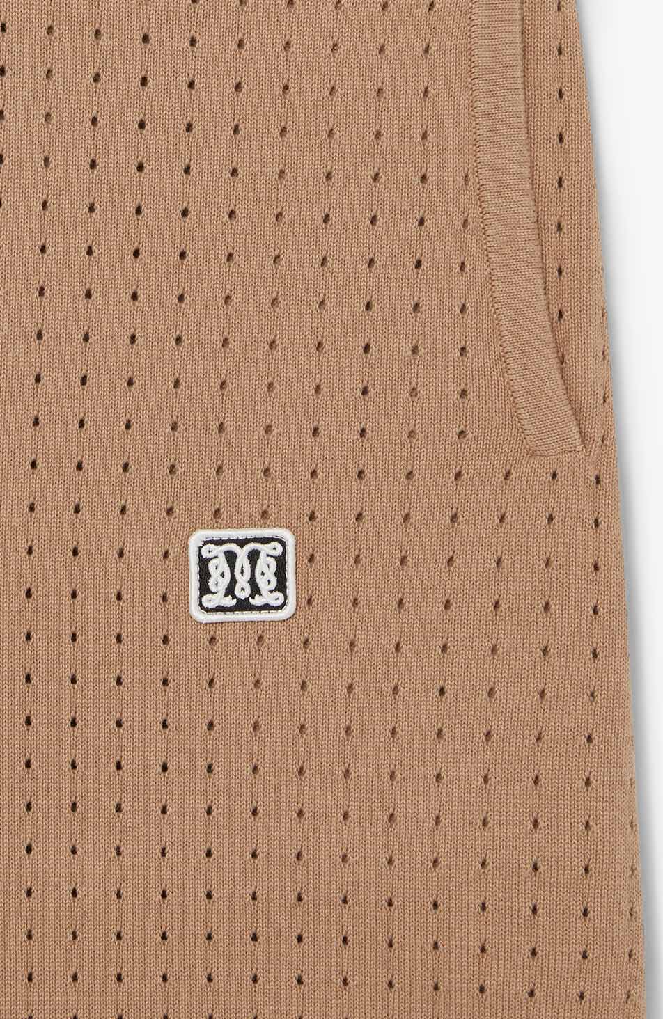 Marmont Pointelle Knitted Shorts in Taupe