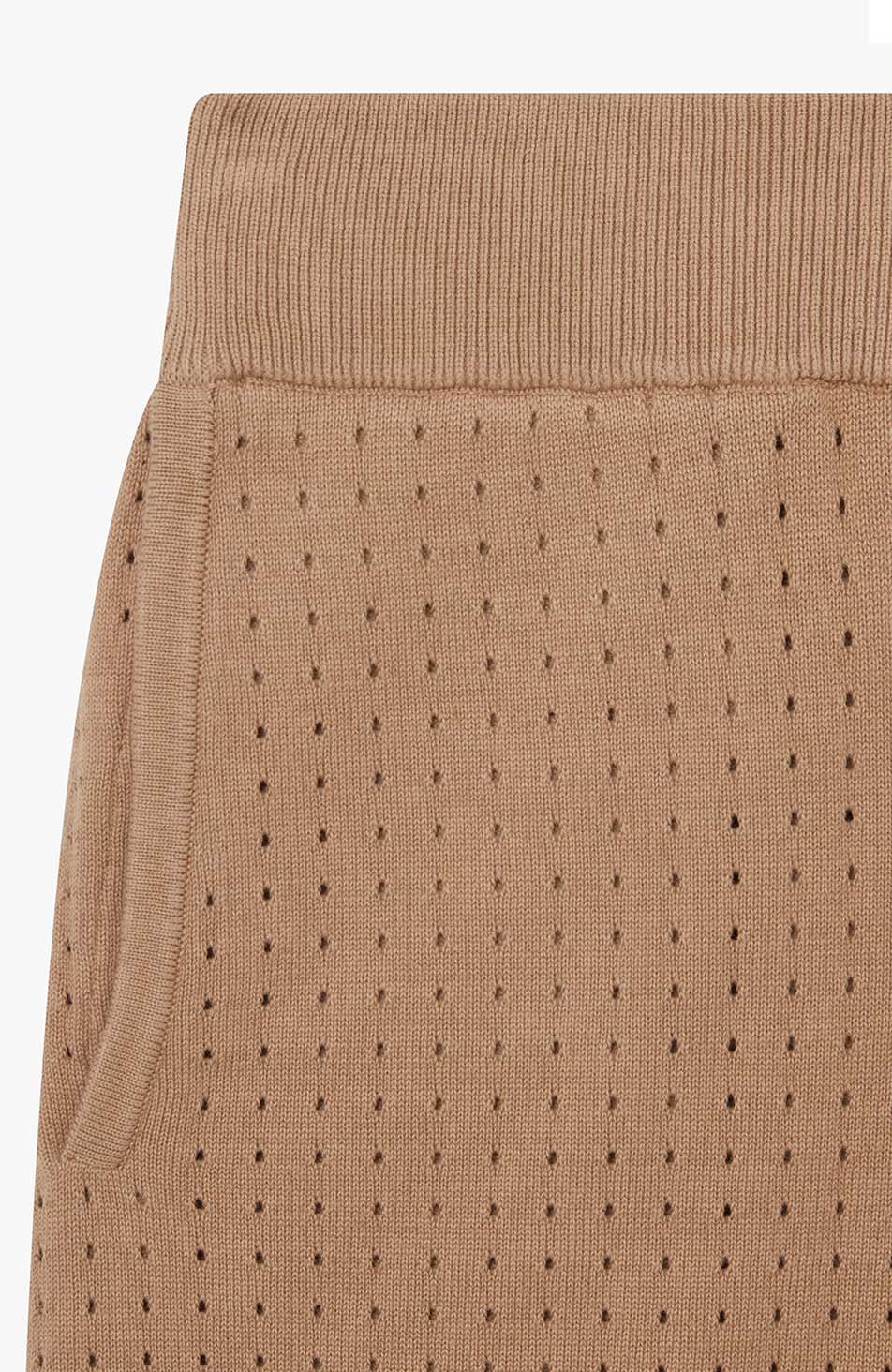 Marmont Pointelle Knitted Shorts in Taupe