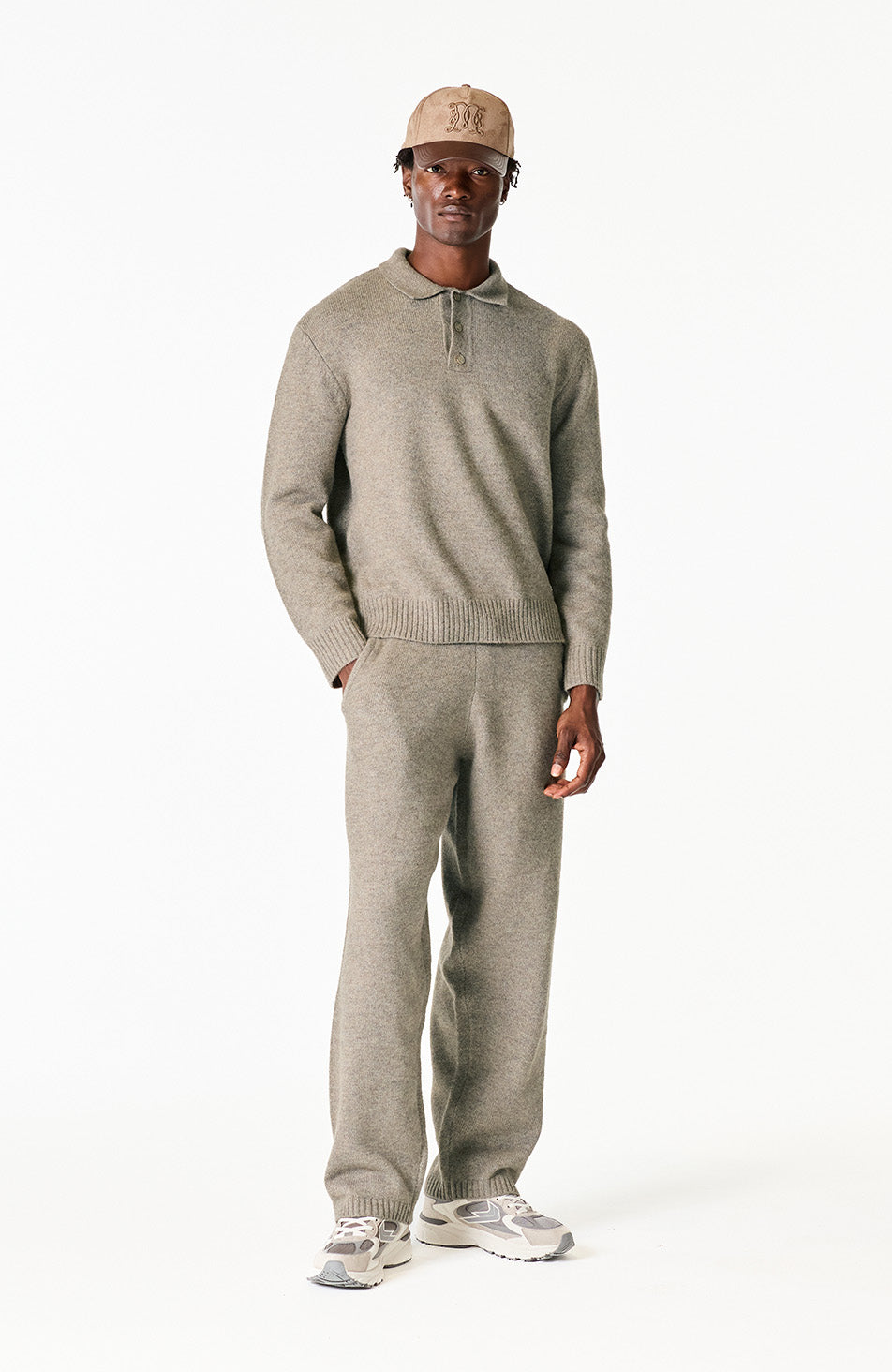 Monogram Montreux Knit Jogger in Taupe