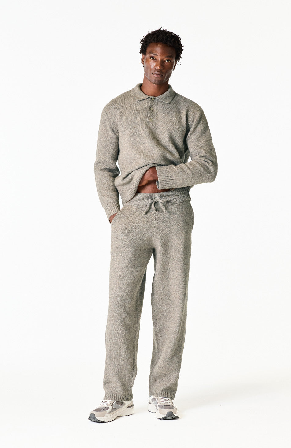 Monogram Montreux Knit Jogger in Taupe