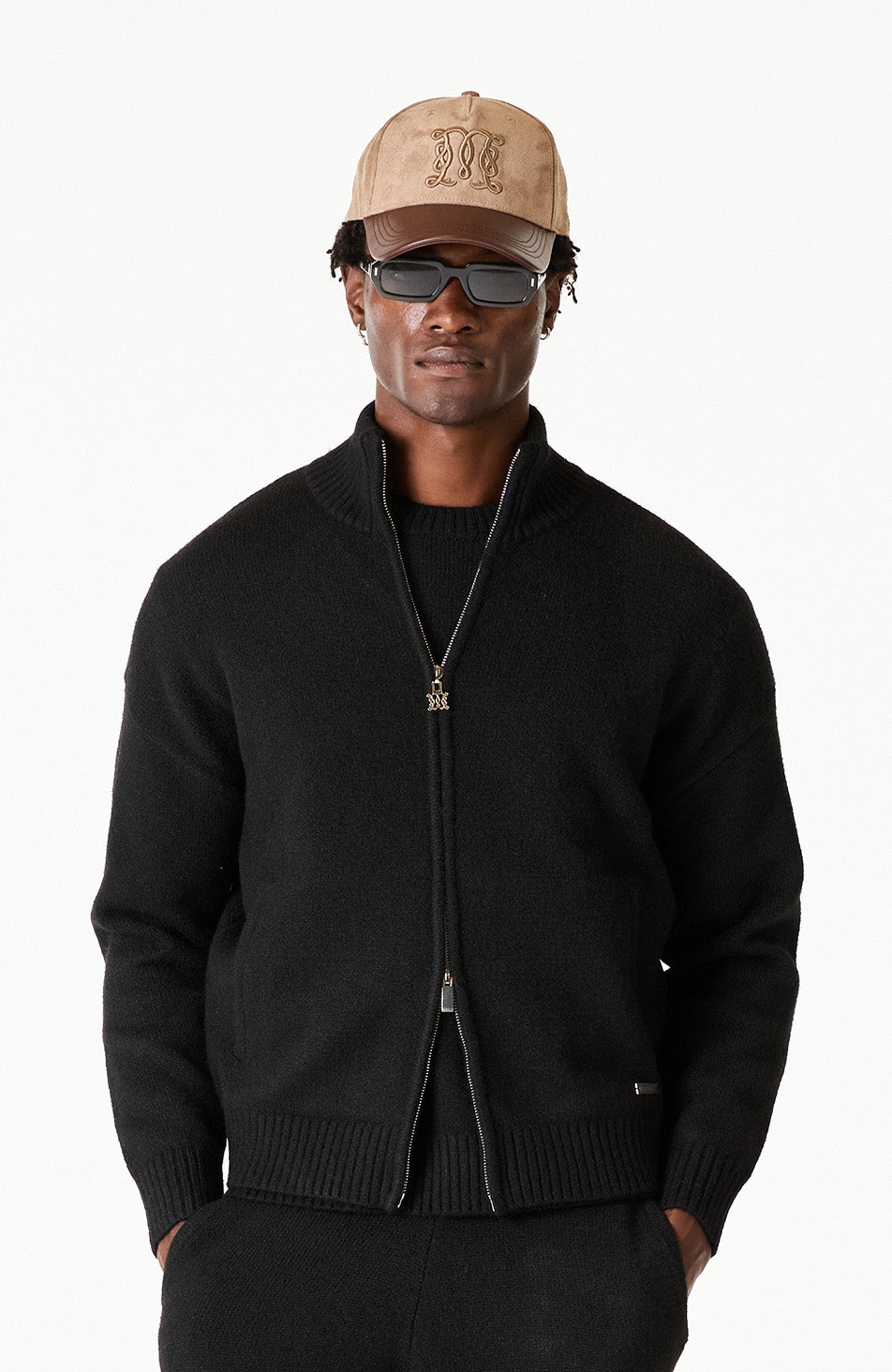 Monogram Montreux Knit Zip-Up Jacket in Black