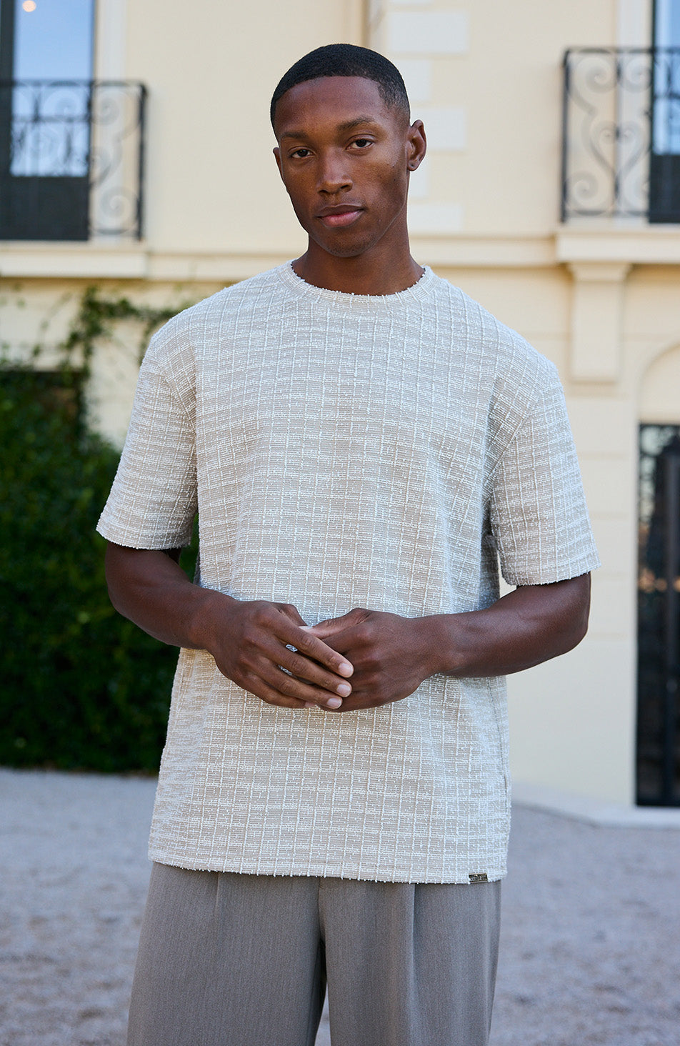 Model is 6'1, with S chest, wearing size S