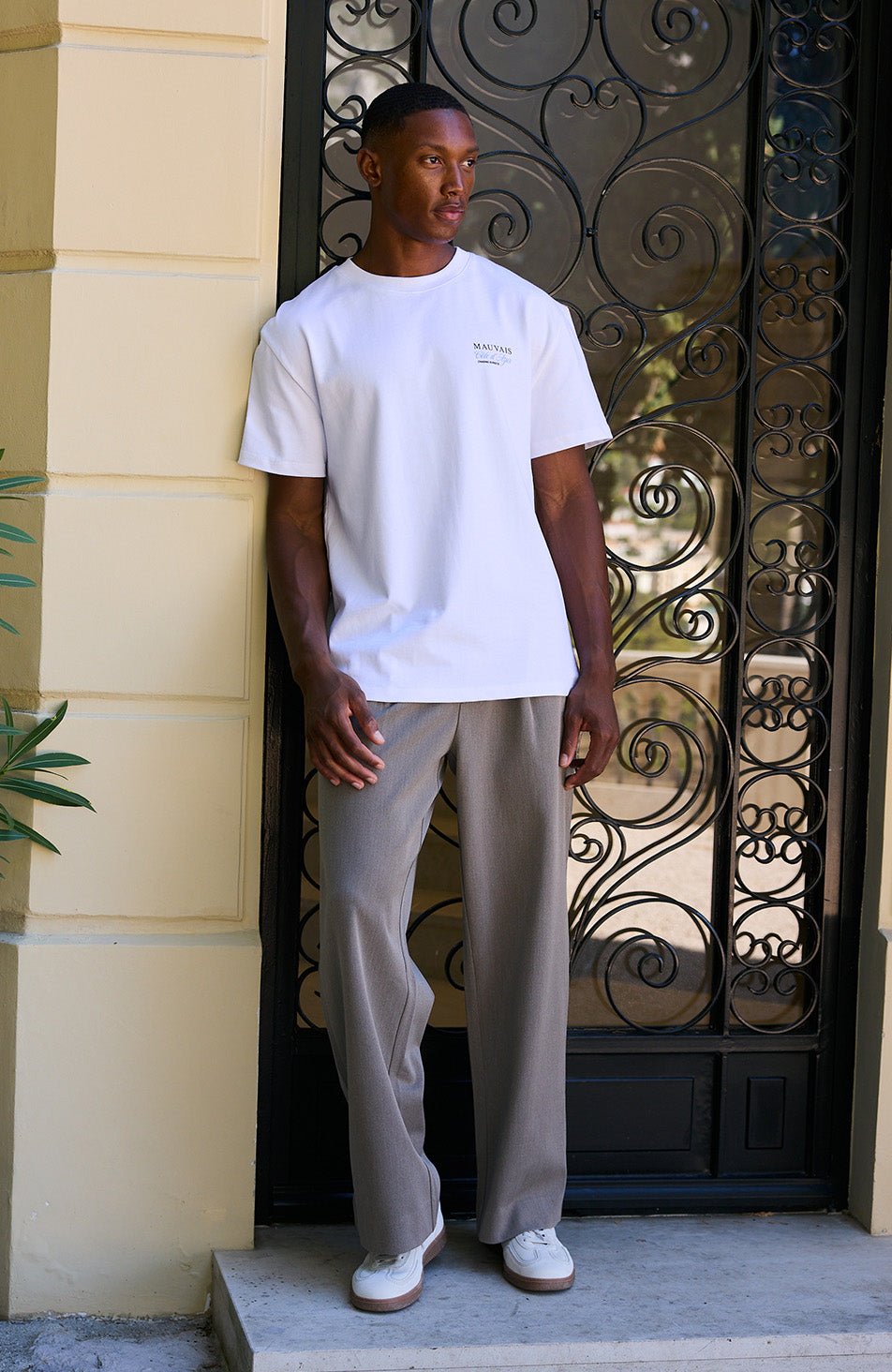 Como Relaxed Fit Pleated Tailored Trouser in Taupe