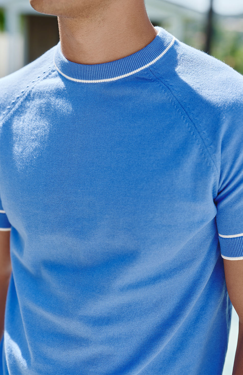 Franco Slim Knit Tee in Blue