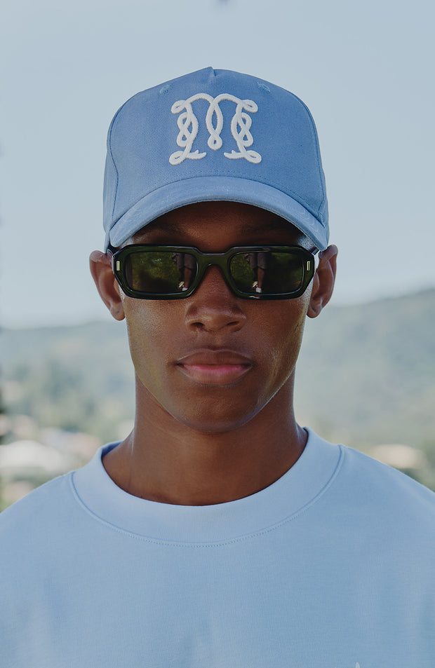 Monogram Trucker Cap in Blue