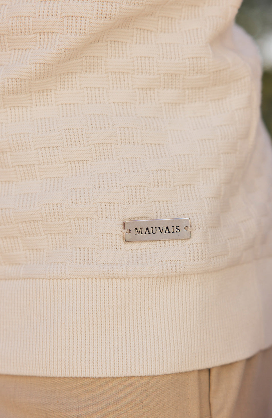 Nerano Slim Knit Polo in Cream