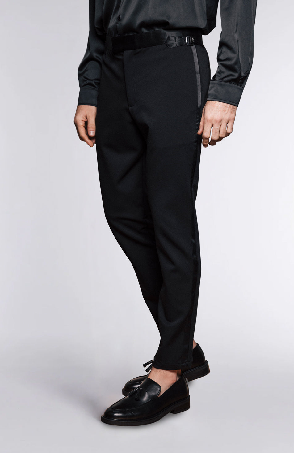 Blanton Slim Tux Chino Pants in Black