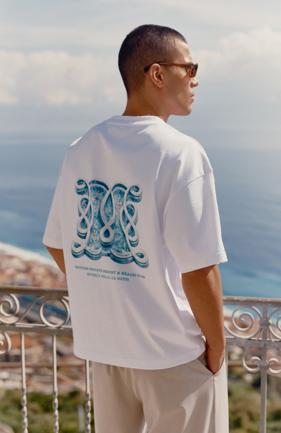 Poolside Monogram T-Shirt in White