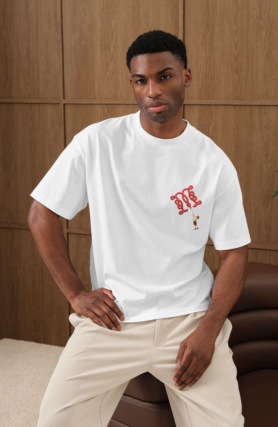 Monogram Balloon Graphic T-Shirt in White