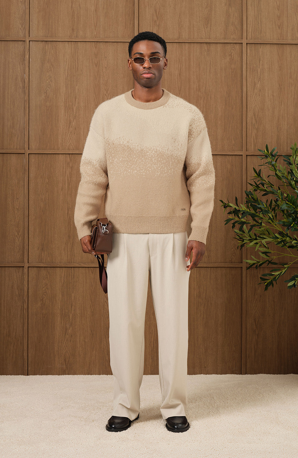 Salvador Ombre Knit Sweater in Beige