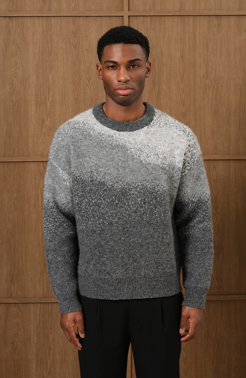 Salvador Ombre Oversized Knit Sweater in Grey