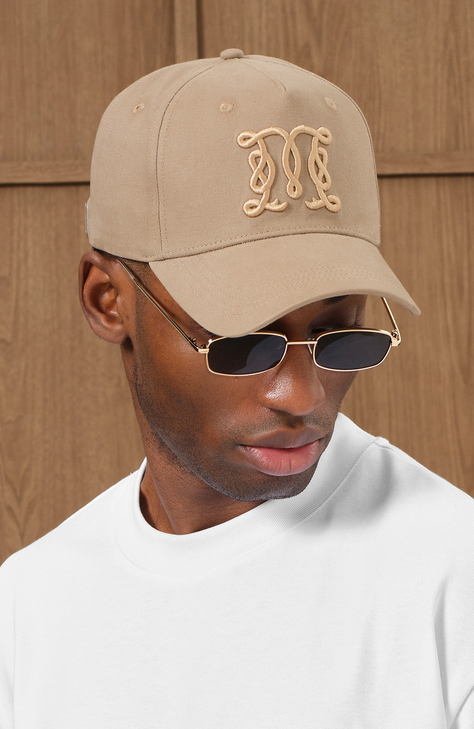 Monogram Trucker Cap in Beige