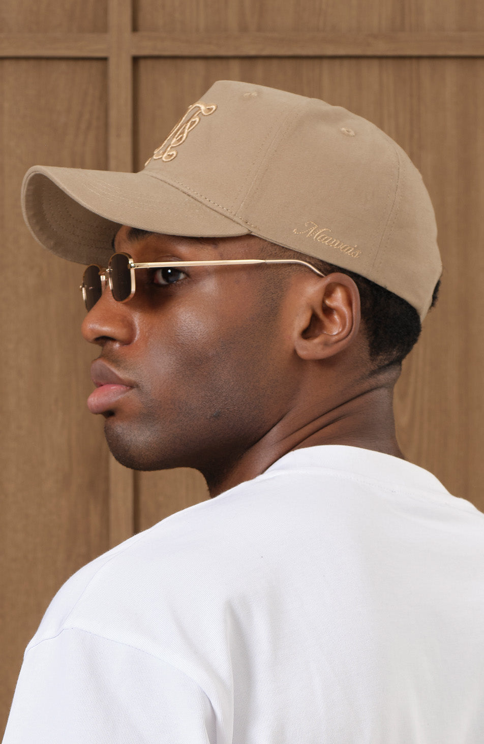 Monogram Trucker Cap in Beige