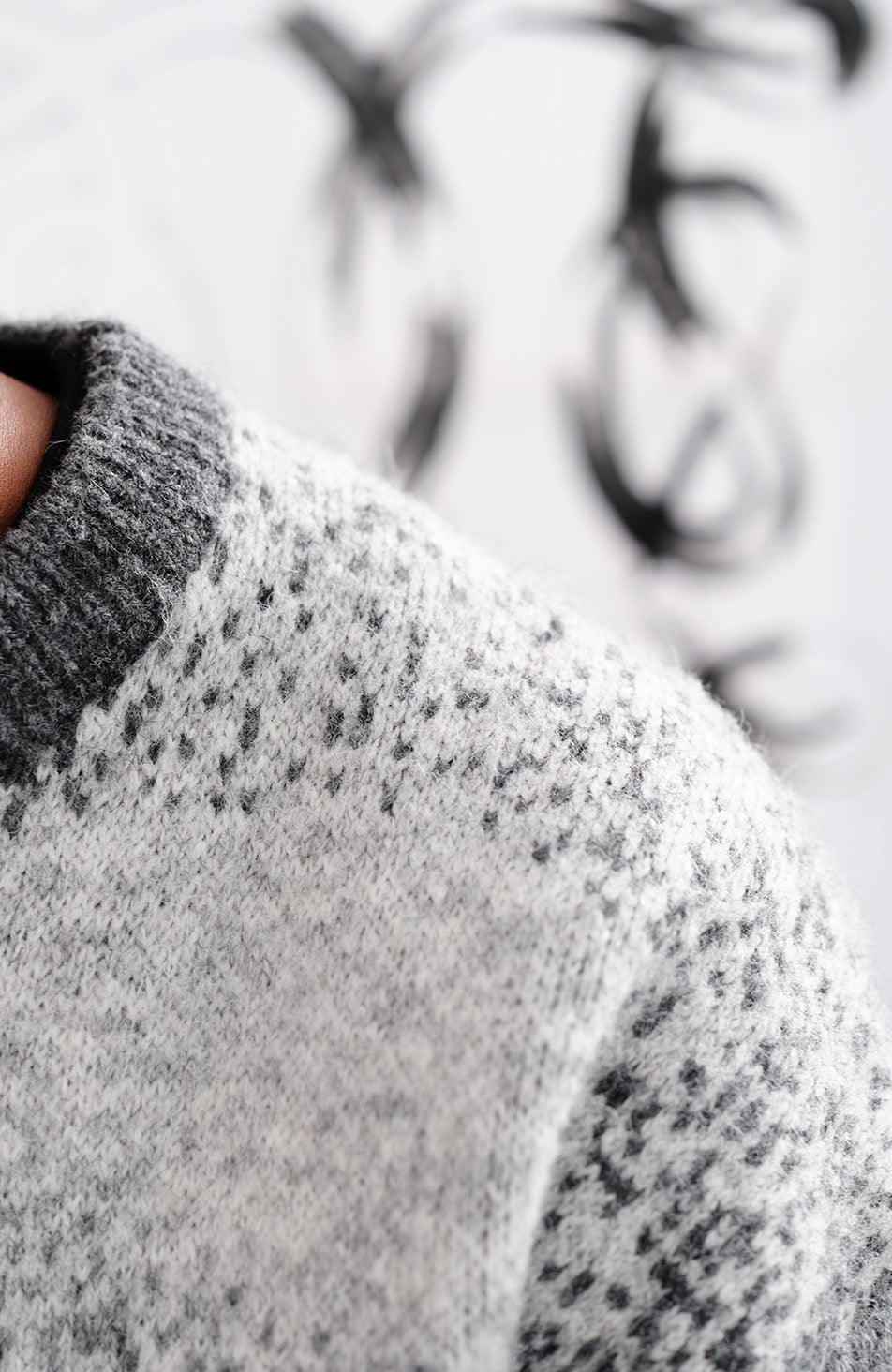 Salvador Ombre Oversized Knit Sweater in Grey