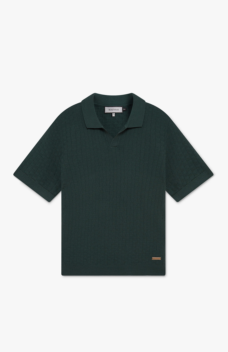 Nerano Slim Knit Polo in Dark Green