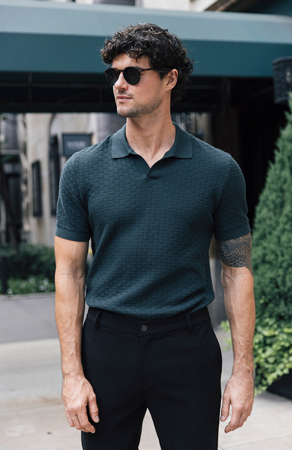 Nerano Slim Polo in Dark Green