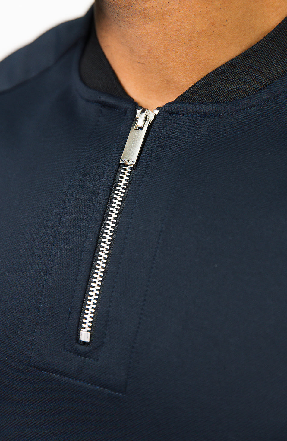 Renato Premium Zip Tee in Navy