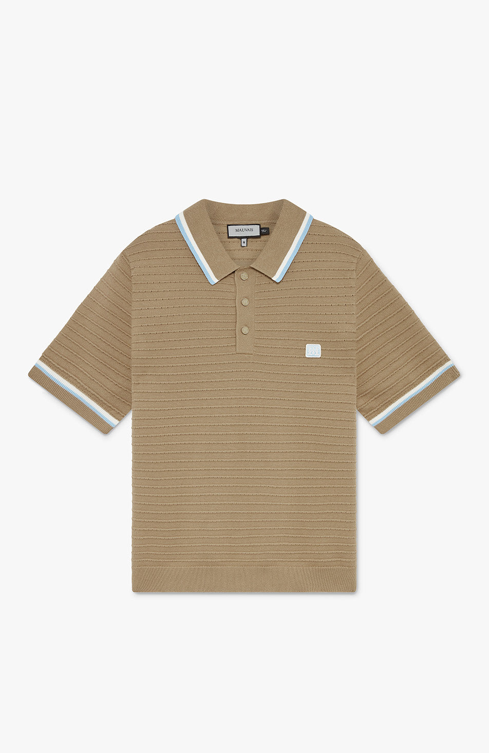 Riviera Knit Rib Polo in Taupe
