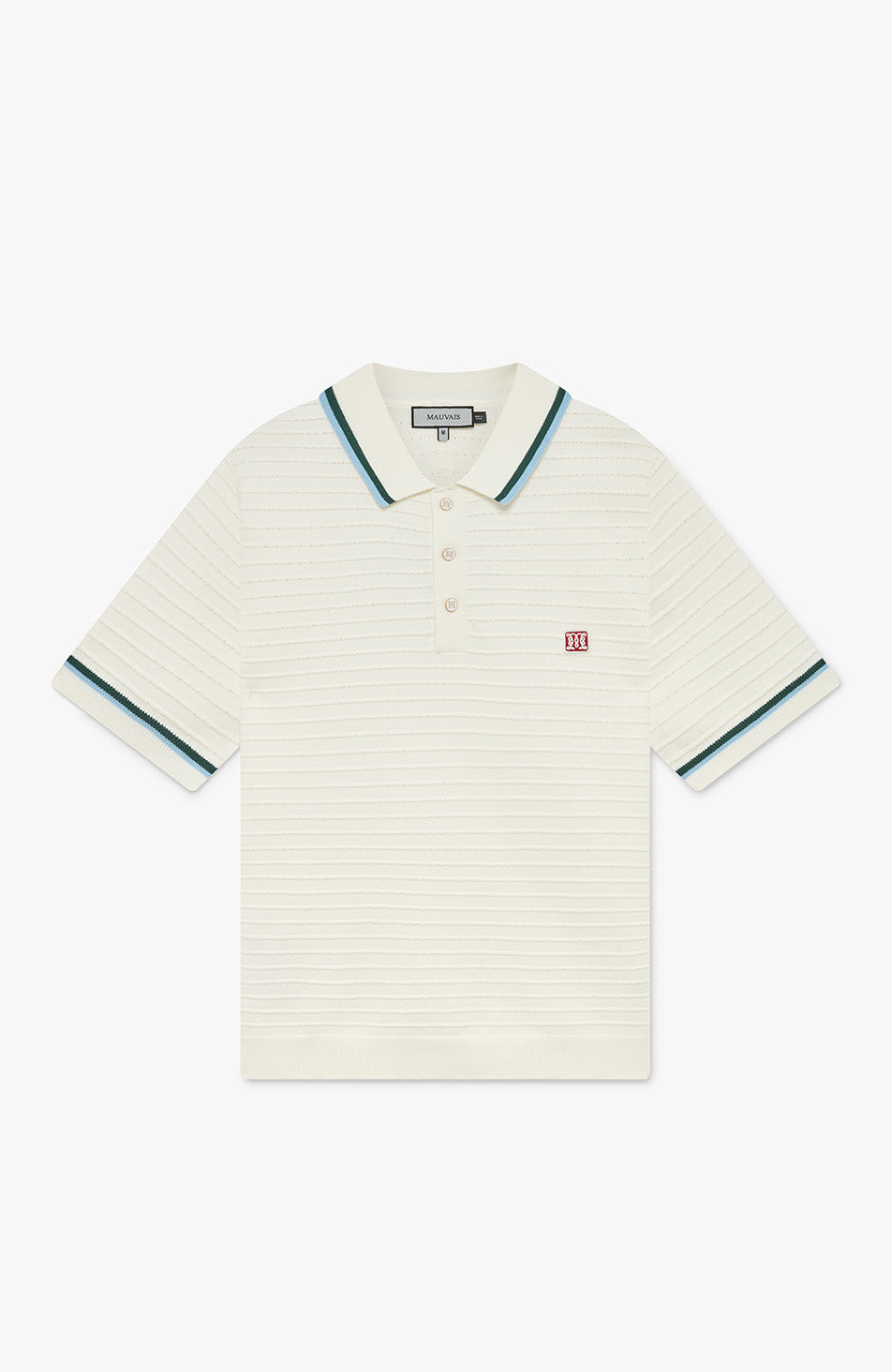 Riviera Knit Rib Polo in White