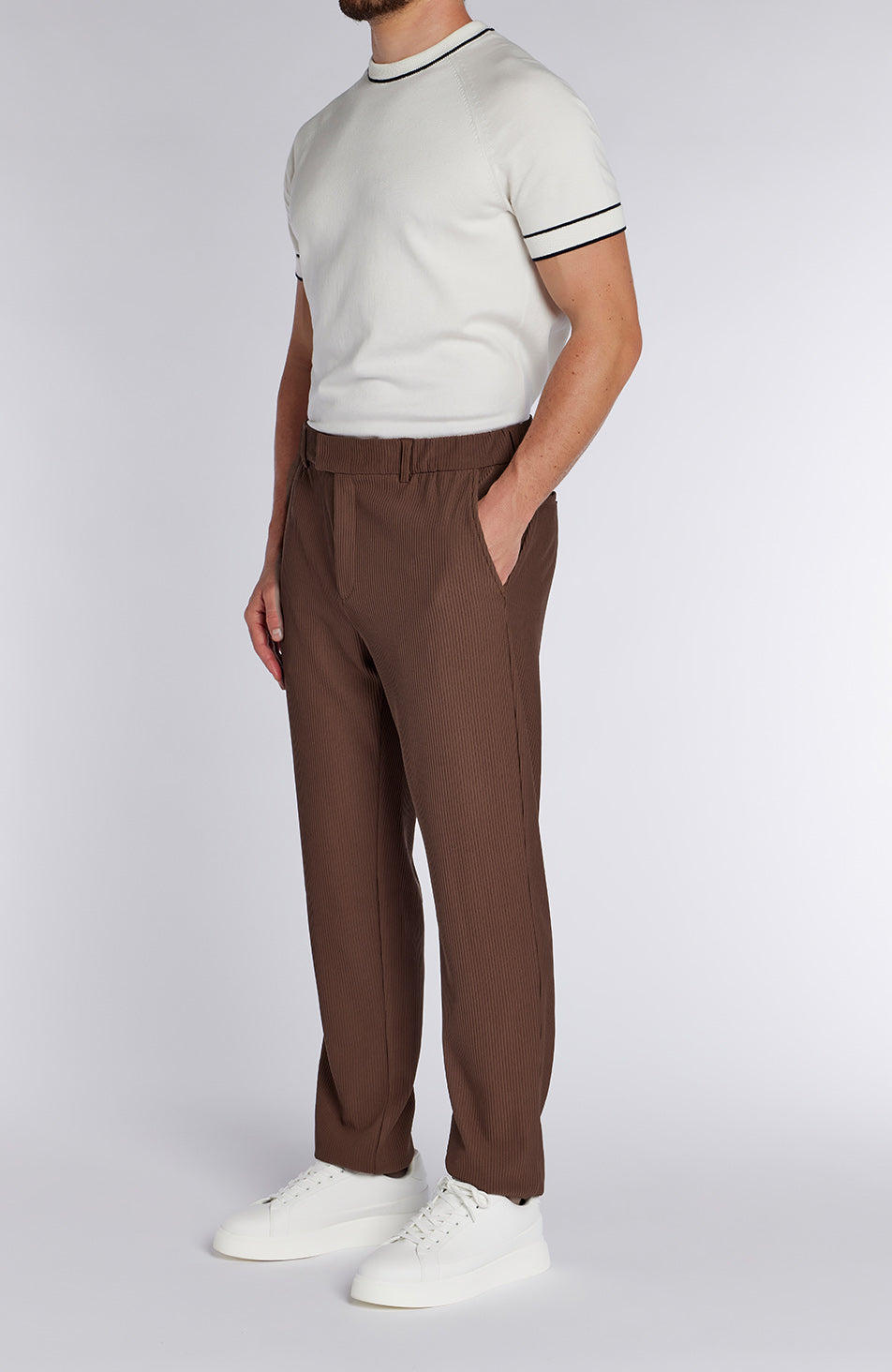 Rustique Straight leg Luxe Rib Pants in Rust