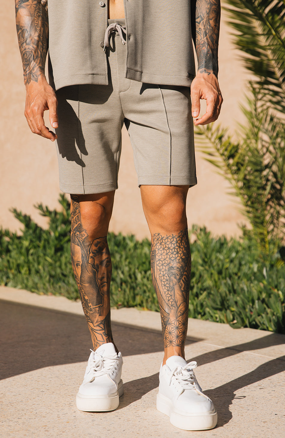 Lowell Luxe Shorts in Stone