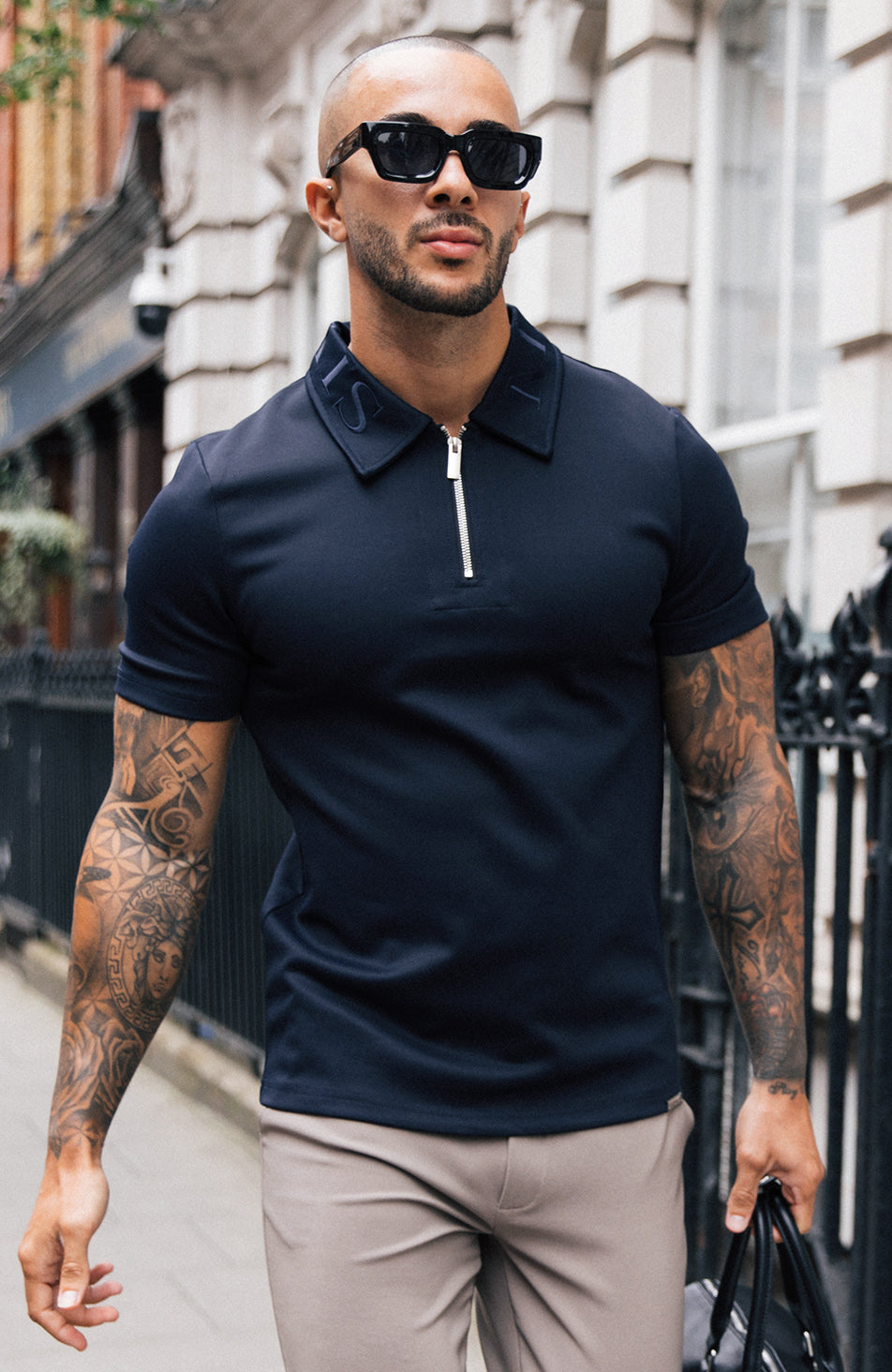 Signature Embroidery Logo Polo in Navy