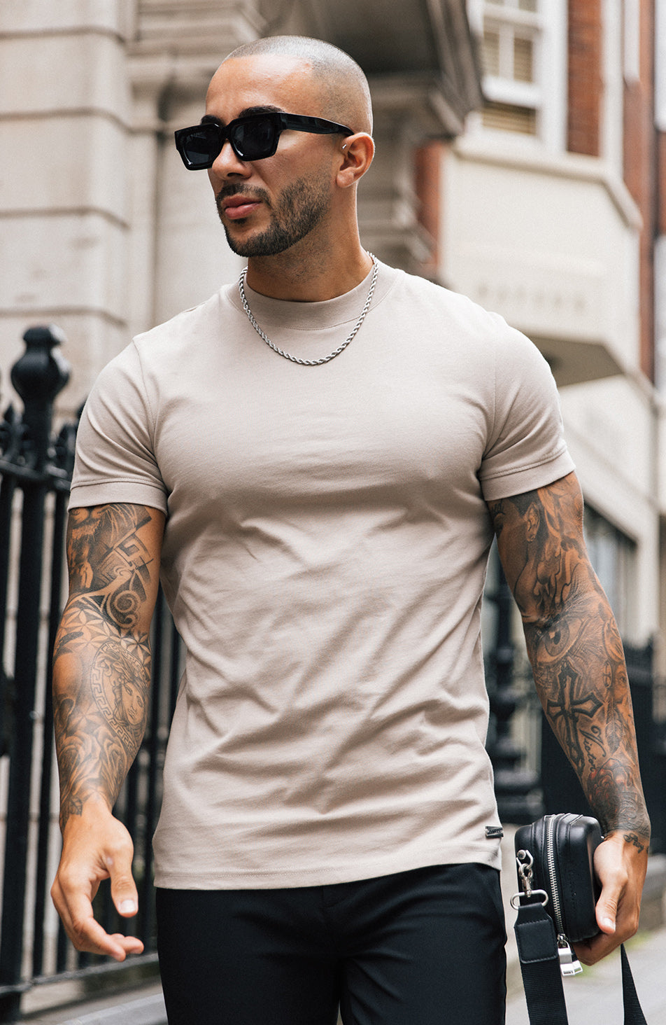 Signature Slim Tee in Stone