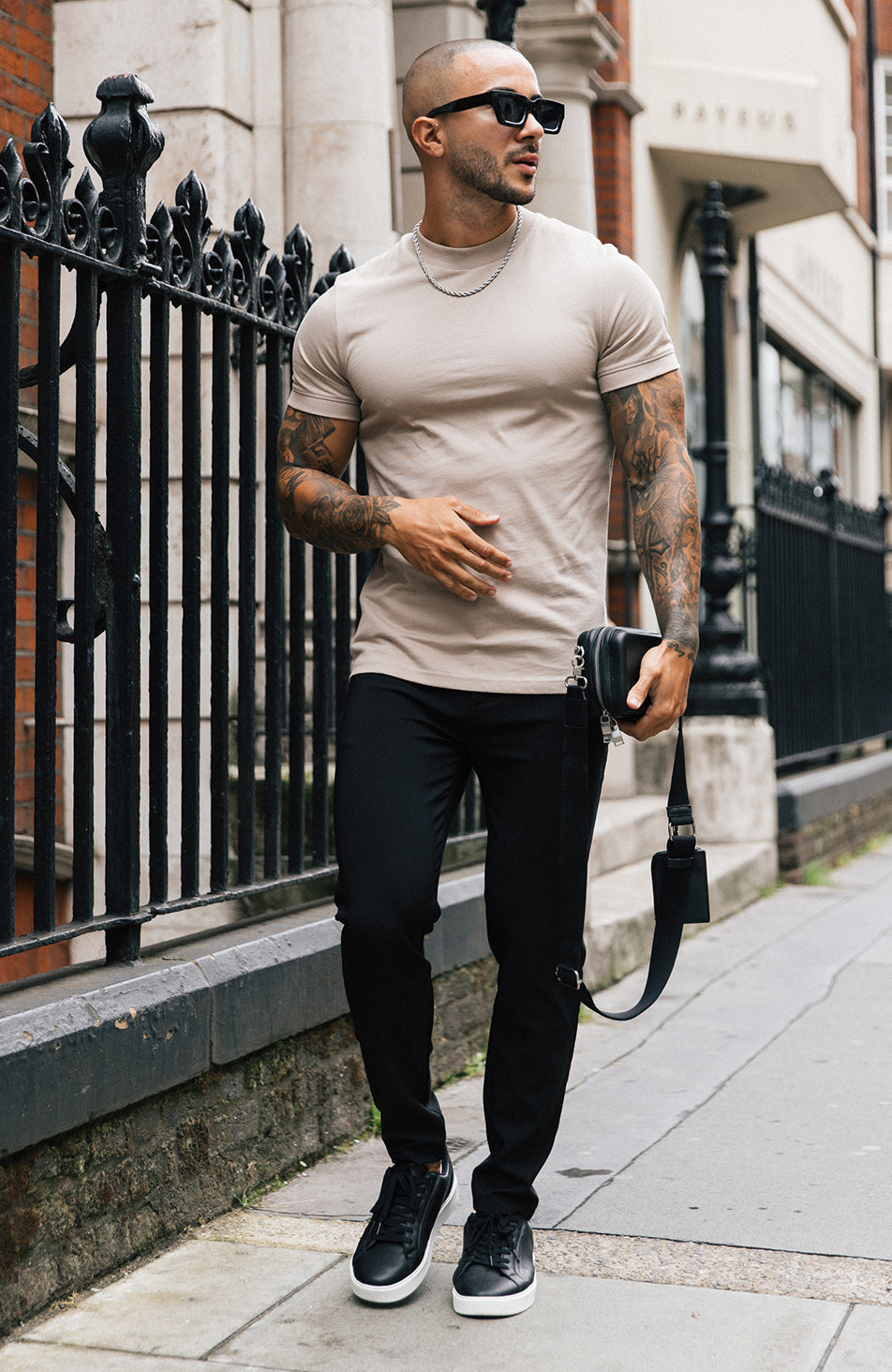 Signature Slim Tee in Stone