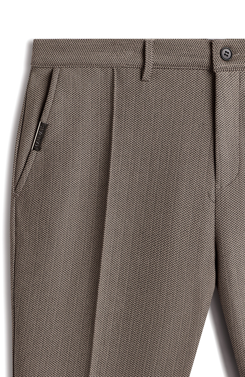 Tormore Slim Geo Textured Pants in Taupe