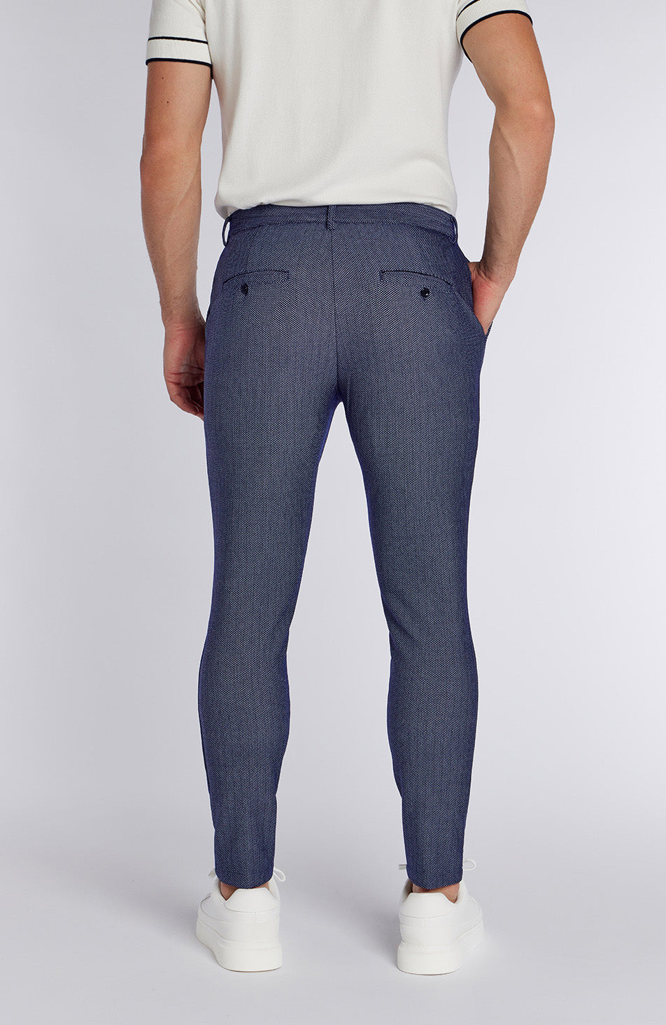 Tormore Slim Geo Textured Pants in Navy