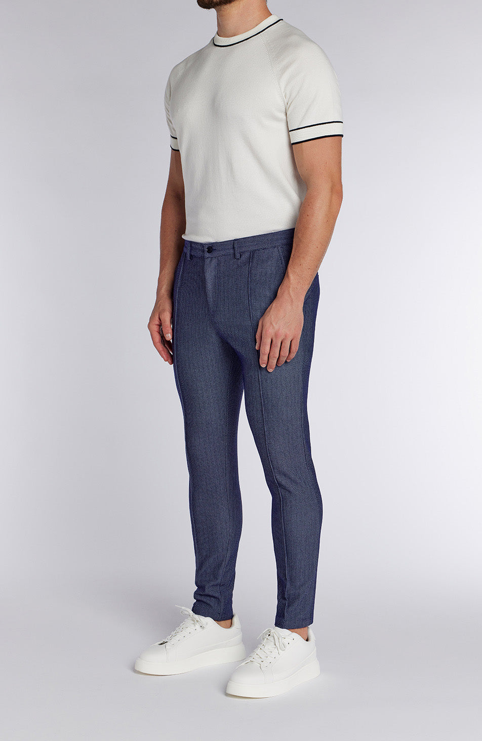 Tormore Slim Geo Textured Pants in Navy