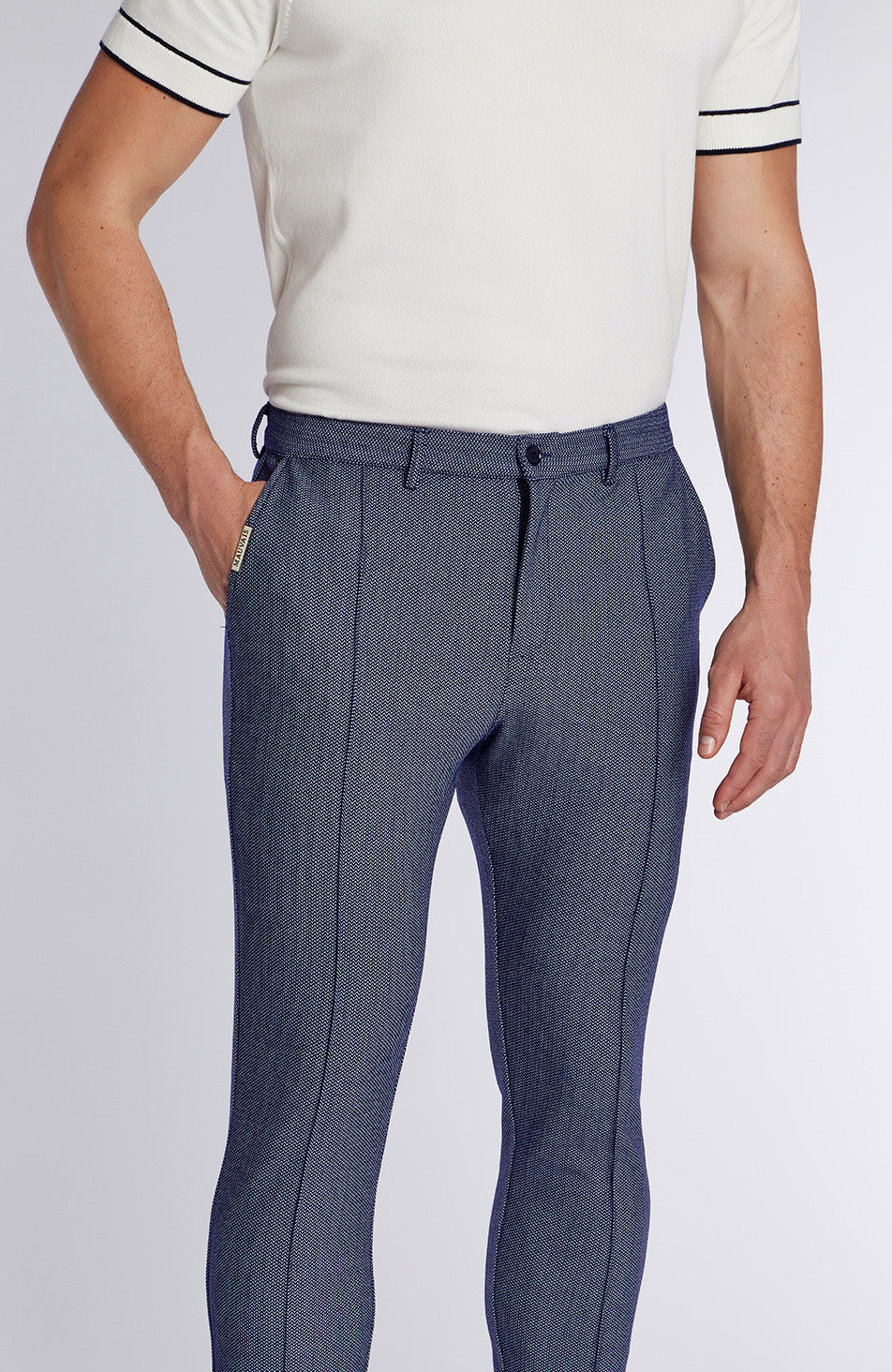 Tormore Slim Geo Textured Pants in Navy