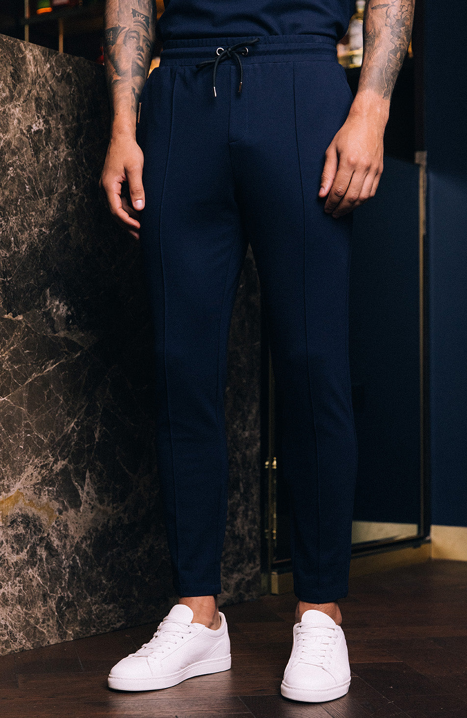 Luxe Pintuck Pants in Navy