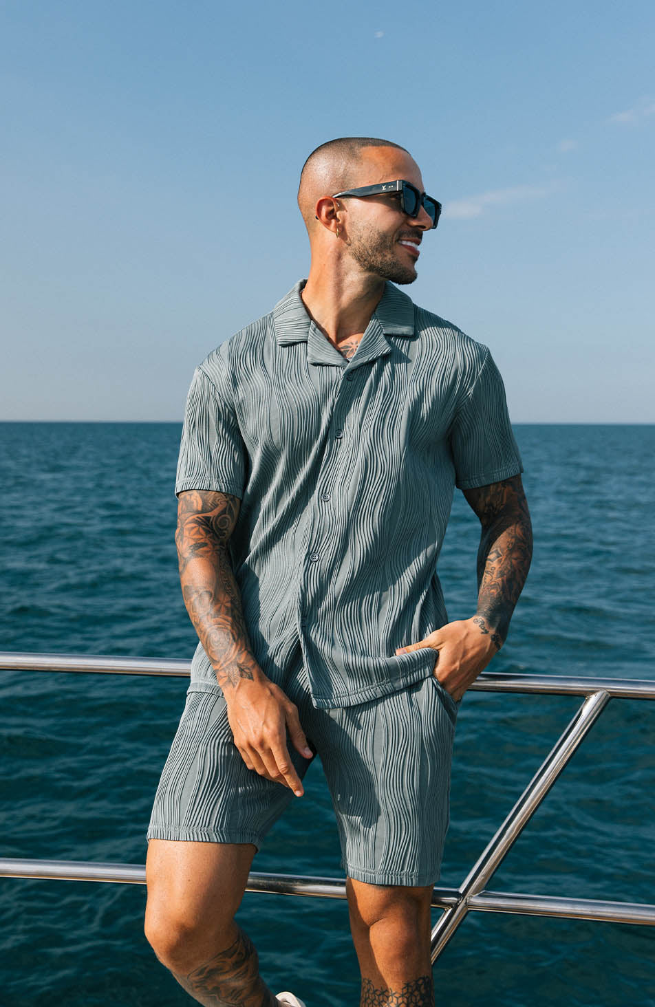 Wave Revere Oversized Shirt in Sage